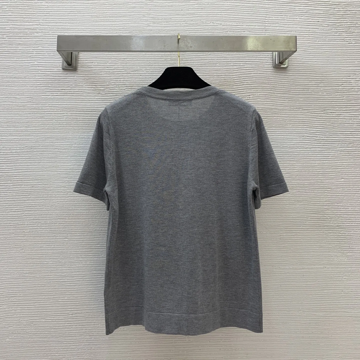 

2025 Lightweight Wool Knit Top Breathable Short Sleeve Shirt Women's Letter Embroidered Casual Blouse