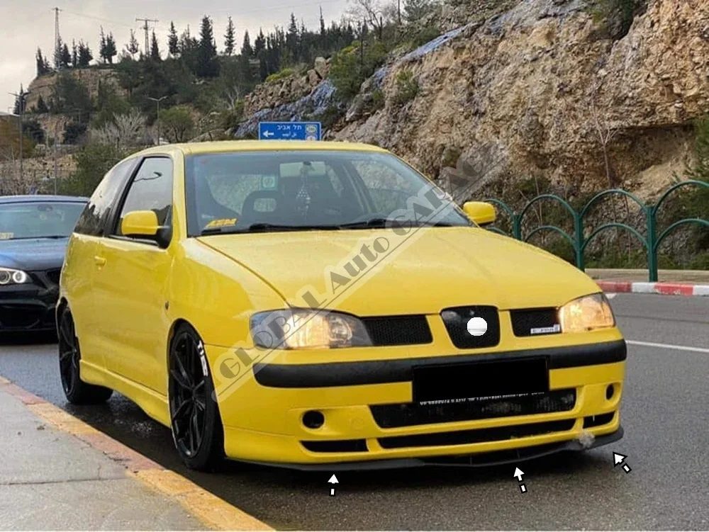 For Seat Ibiza MK2 MK3 CUPRA R FRONT SPOILER BUMPER LIP Euro Spoiler Lip Universal 3 pcs Body Kit Auto Car Accessory Sport Lip