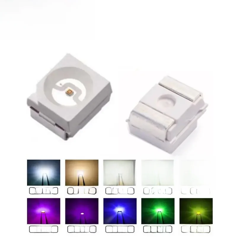 100 pcs/lot Diodes LED SMD 3528 1210 Diode SMD LED Diodo Kit vert rouge blanc chaud glace bleu jaune rose violet-UV Orange rvb