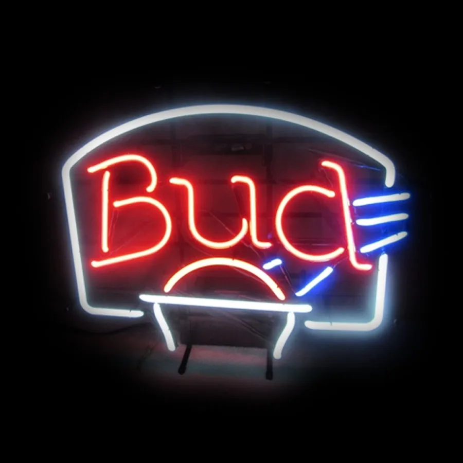 

BUD Basketball Neon Light Sign Budweis Lamp Wall Room Decor Open neon wall light Bar Business Display Real Glass Tube Handcraft