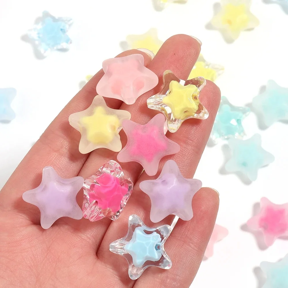 Perles acryliques étoile Pentagonal transparente, pour la fabrication de bijoux, perles colorées en vrac, fournitures de bricolage pour hommes et femmes, Bracelet et collier