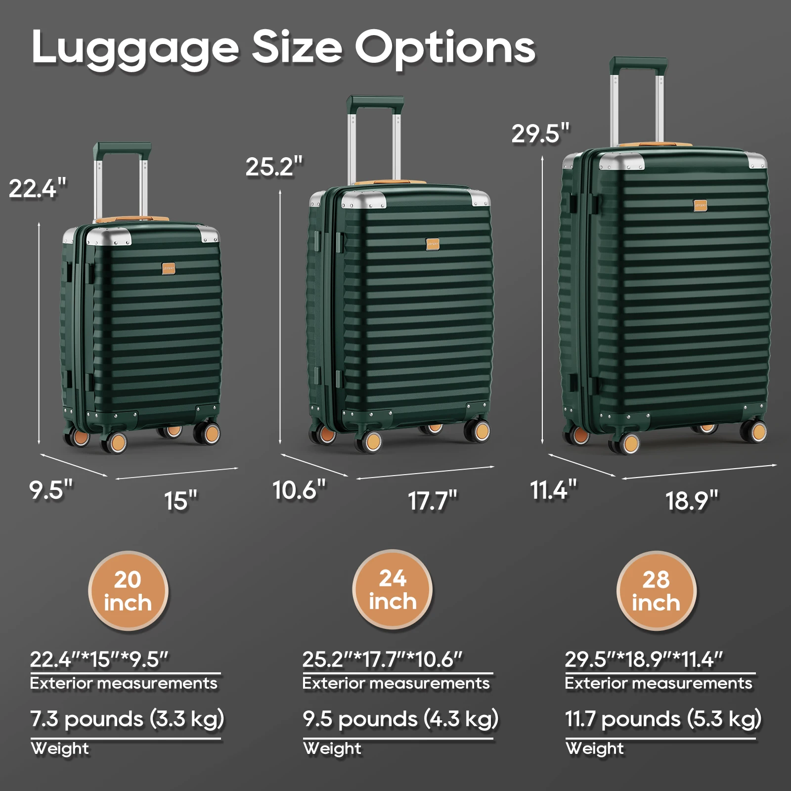 حقيبة حمل Joyway Carry on Luggage Airline المعتمدة بعجلات دوارة، حقيبة حمل ذات هيكل صلب خفيفة الوزن مقاس 20 بوصة مع قفل Tsa