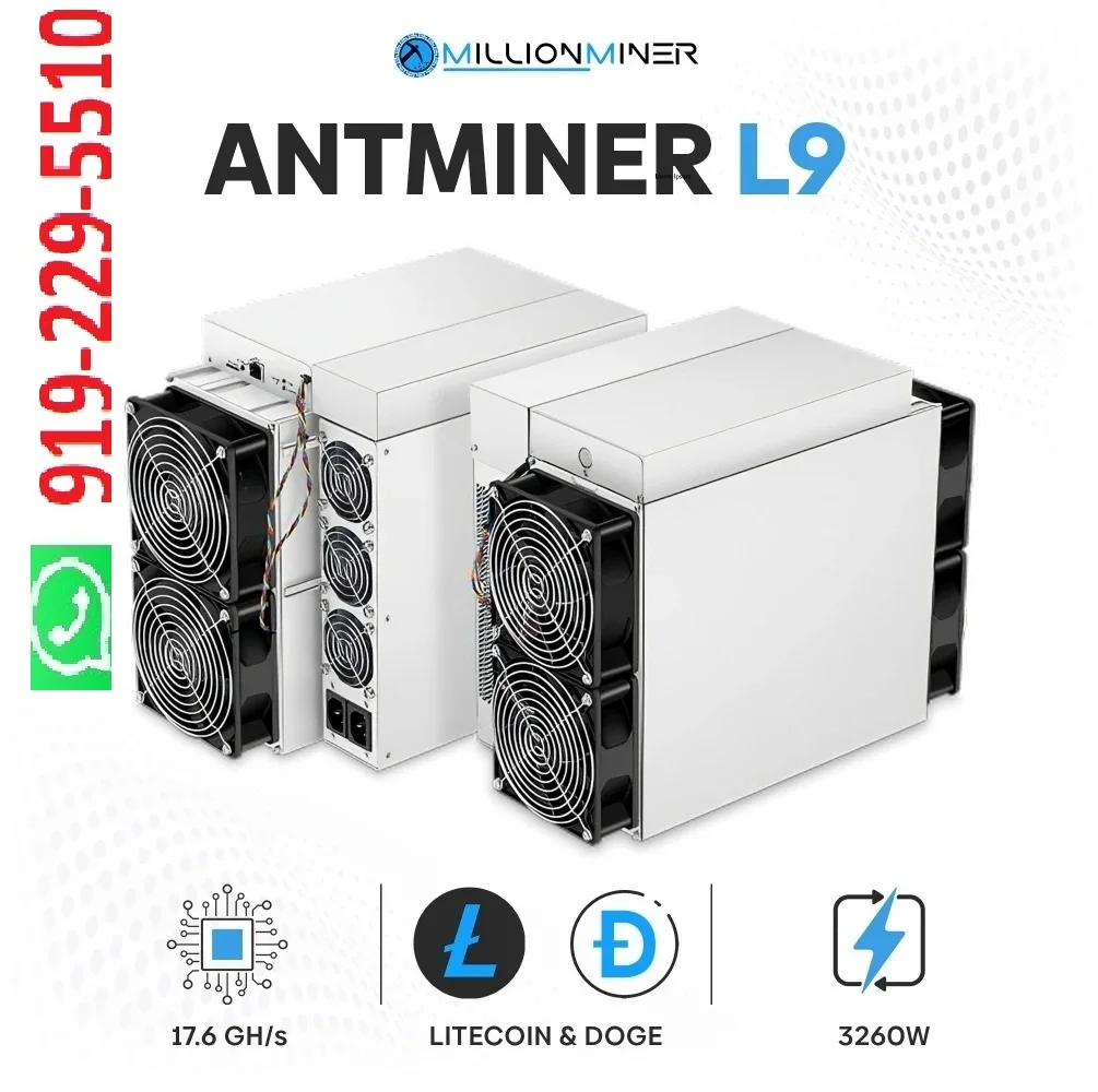 

WIN FREE GIFT ! NEW ORIGINAL Bitmain Antminer L9 Litecoin & Dogecoin Miner 16.2Gh/s