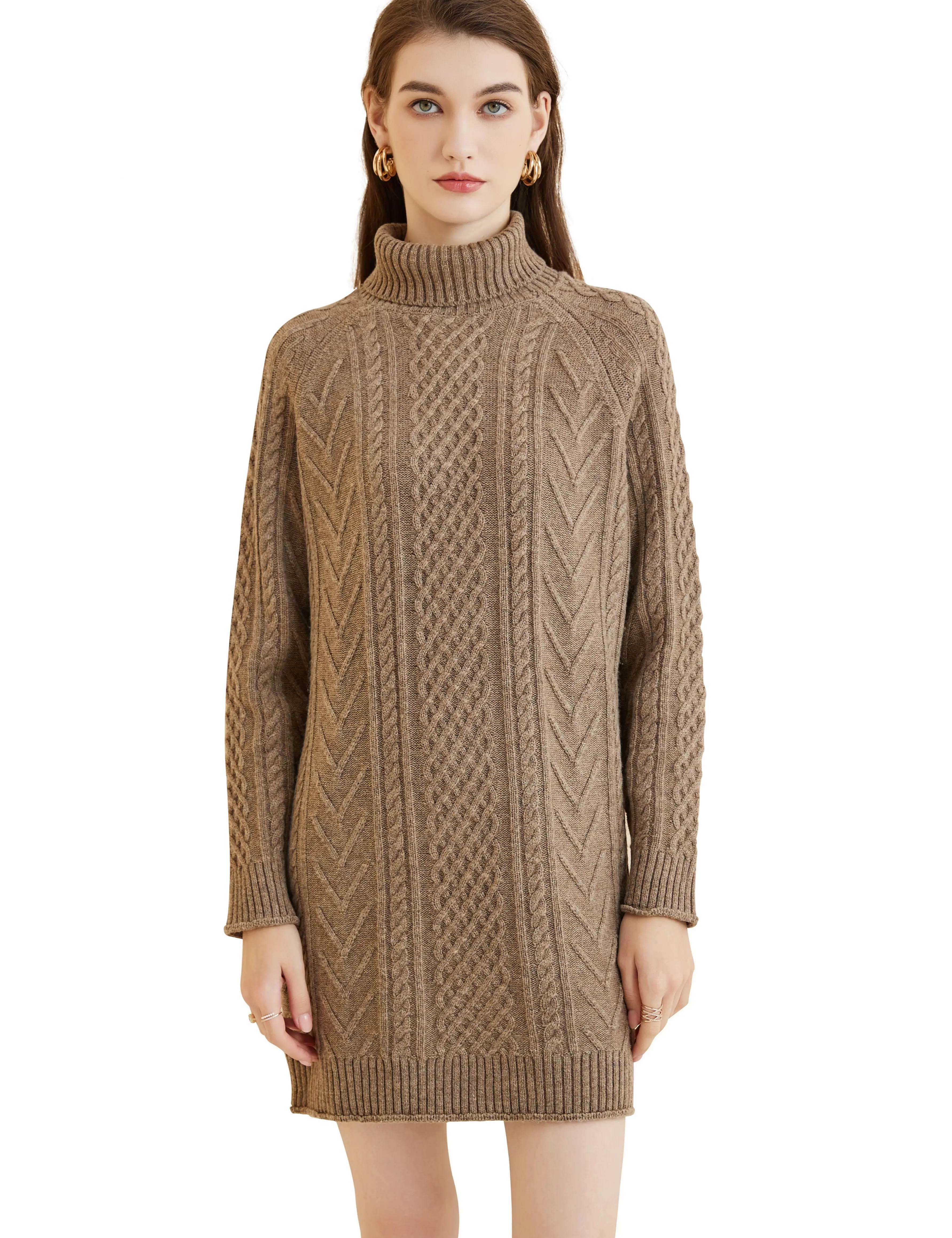 Maglione per donna maglione di lana Merino 2023 autunno inverno maglione dolcevita morbido caldo manica lunga maglia cavo abiti lunghi maglione