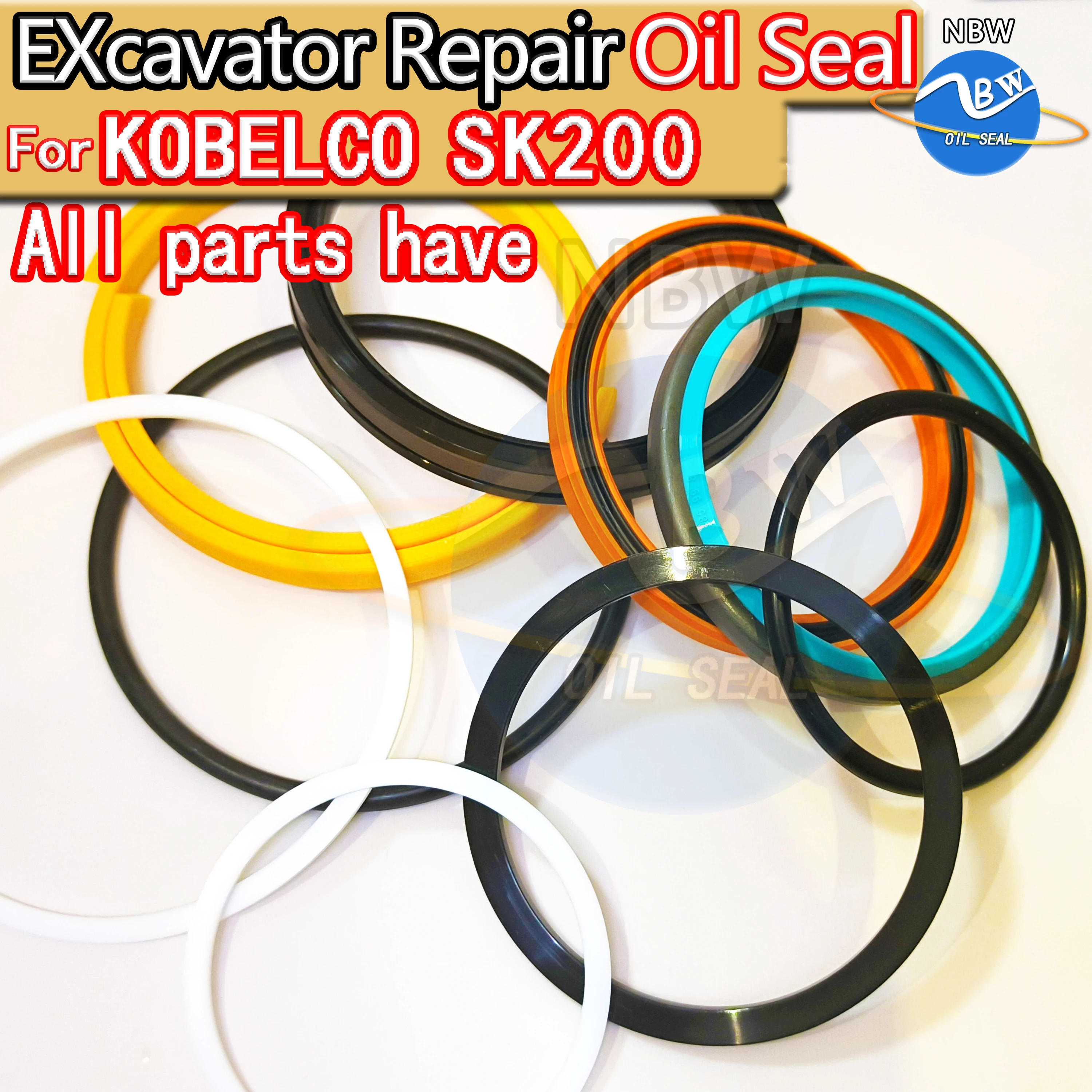 

KOBELCO SK200 Oil Seal Kit Pilot Valve Gear Pump Center Joint Excavator Hydraulic Repair O-ring Swing Motor Control