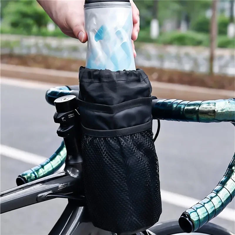 AliExpress Bicycle Bag Bike Bottle Holder Handlebar Stem Thermal Bag With Mesh Pocket Coffee Cup Holders