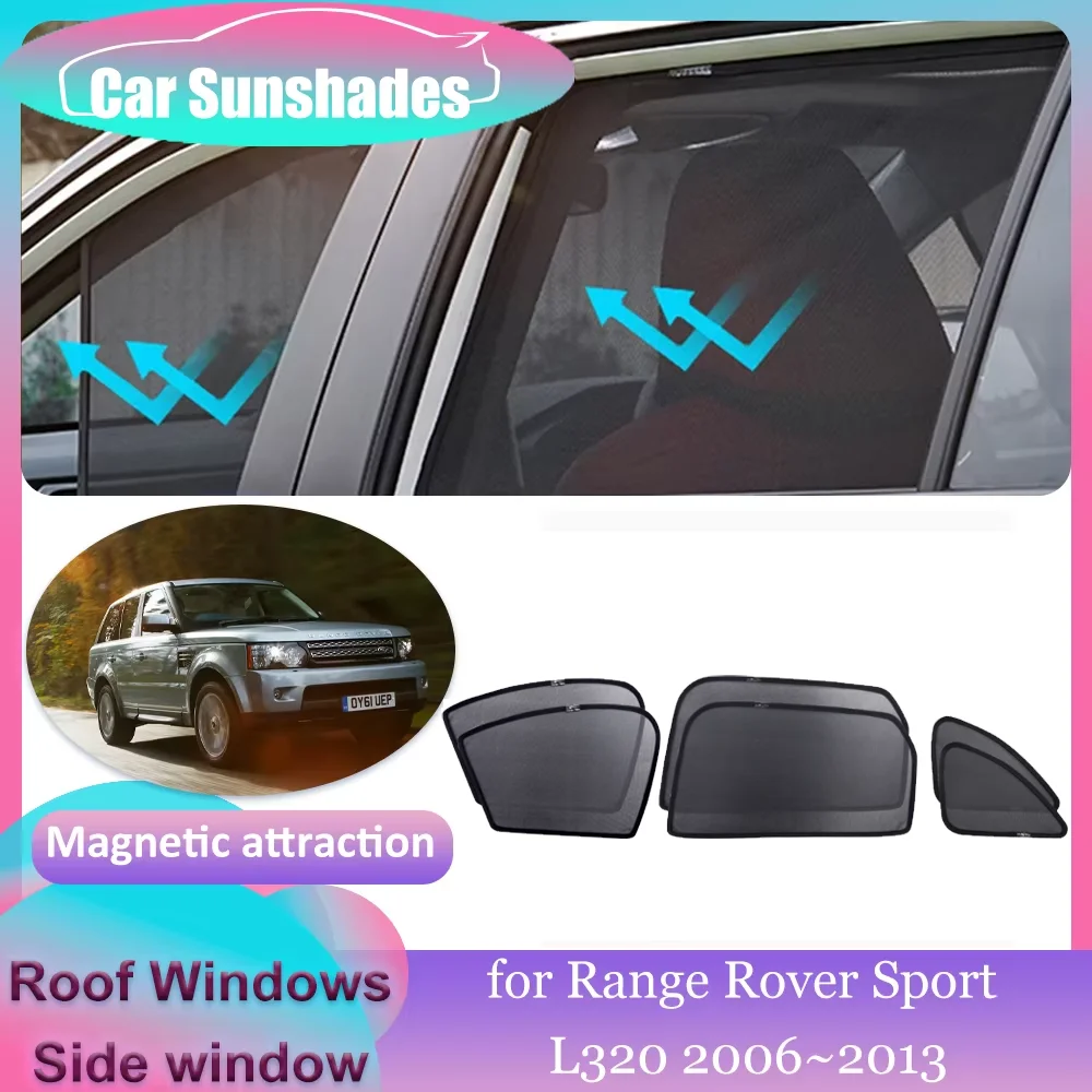 Автомобильные магнитные солнцезащитные очки для Range Rover Sport L320 2006 ~ 2013 2007, 2008 2009 2010 2011 2012 солнцезащитный козырек на крышу, занавеска на лобовое стекло, Аксессуары Для солнцезащитной крыши