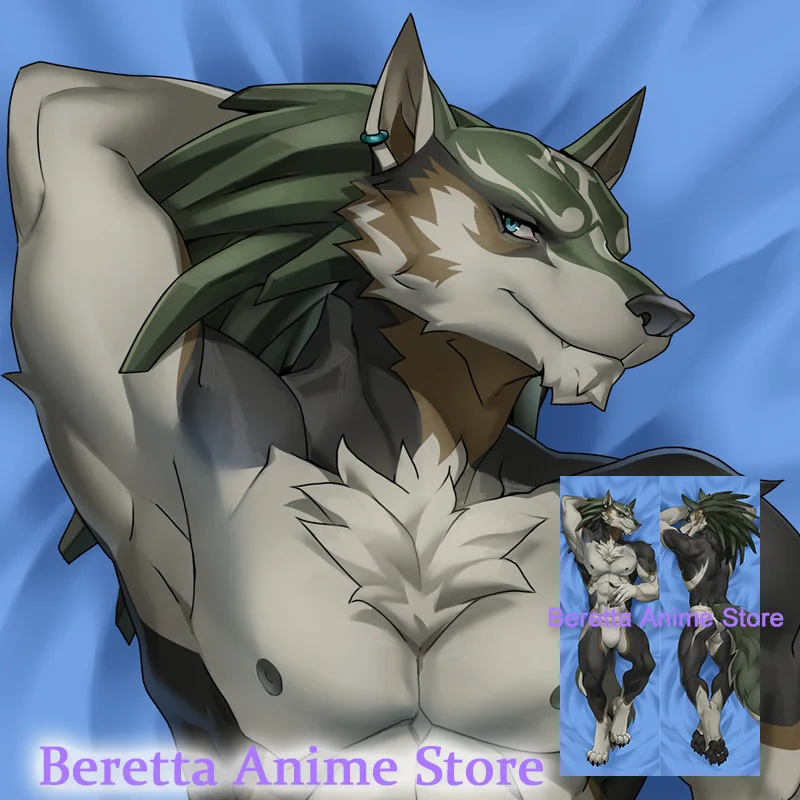 Dakimakura Link Wolf Anime Double Sided Print Life size Body Pillow Cover