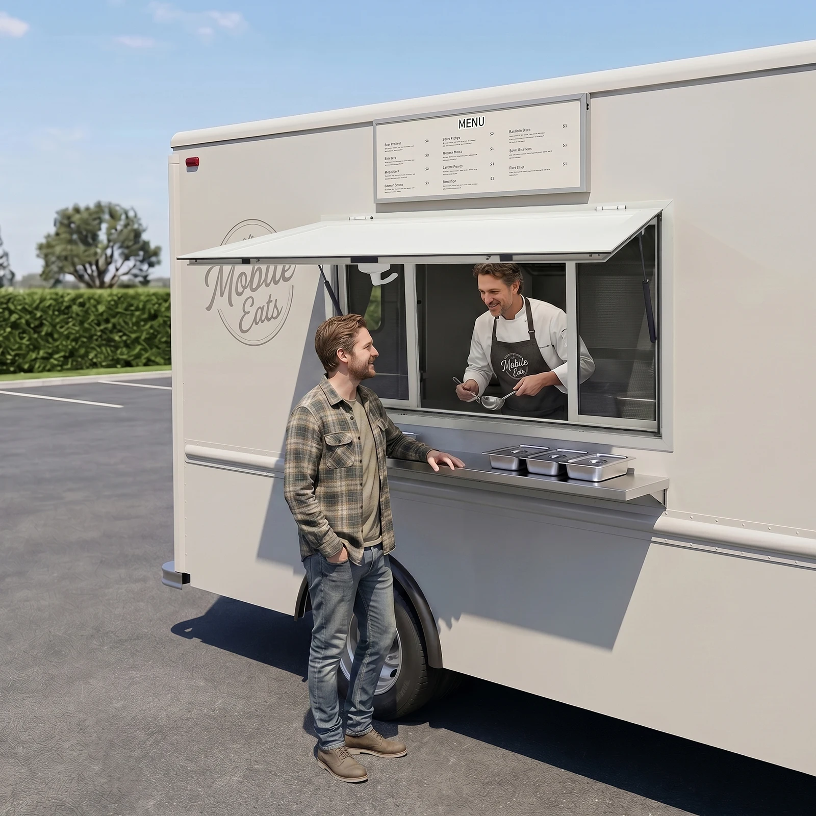 Aluminum Concession Window for Food Trucks, Food Truck Service Window, Food Truck Window, for Food Truck Trailer, with Awning Door and Drag Hook Up to 80 Degrees