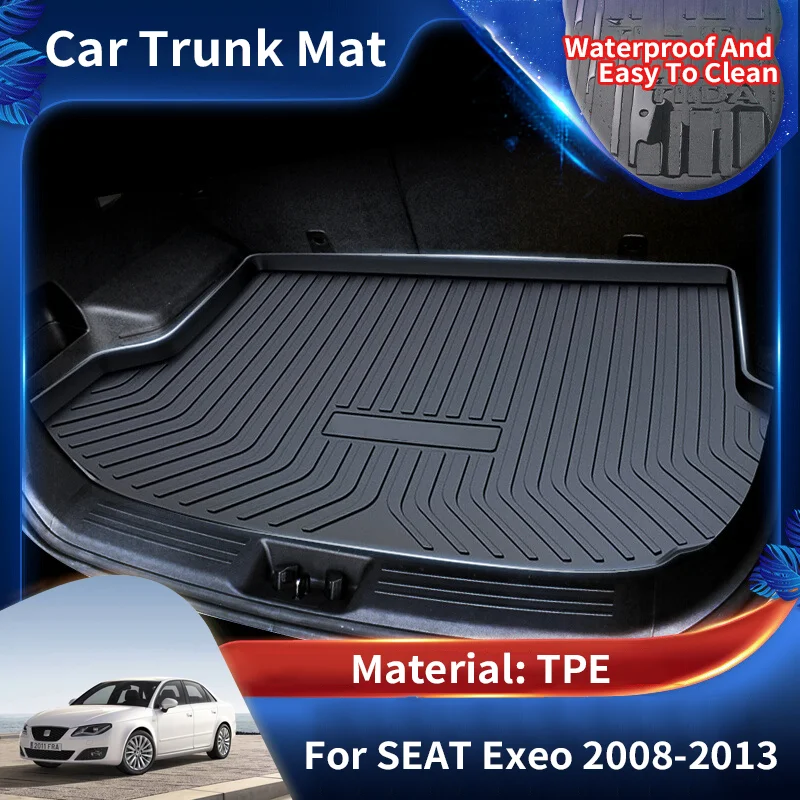 for SEAT Exeo 2008~2013 2009 2010 2011 2012 TPE Car Rear Trunk Mat Waterproof Protective Liner Trunk Tray Floor Mats Accessories