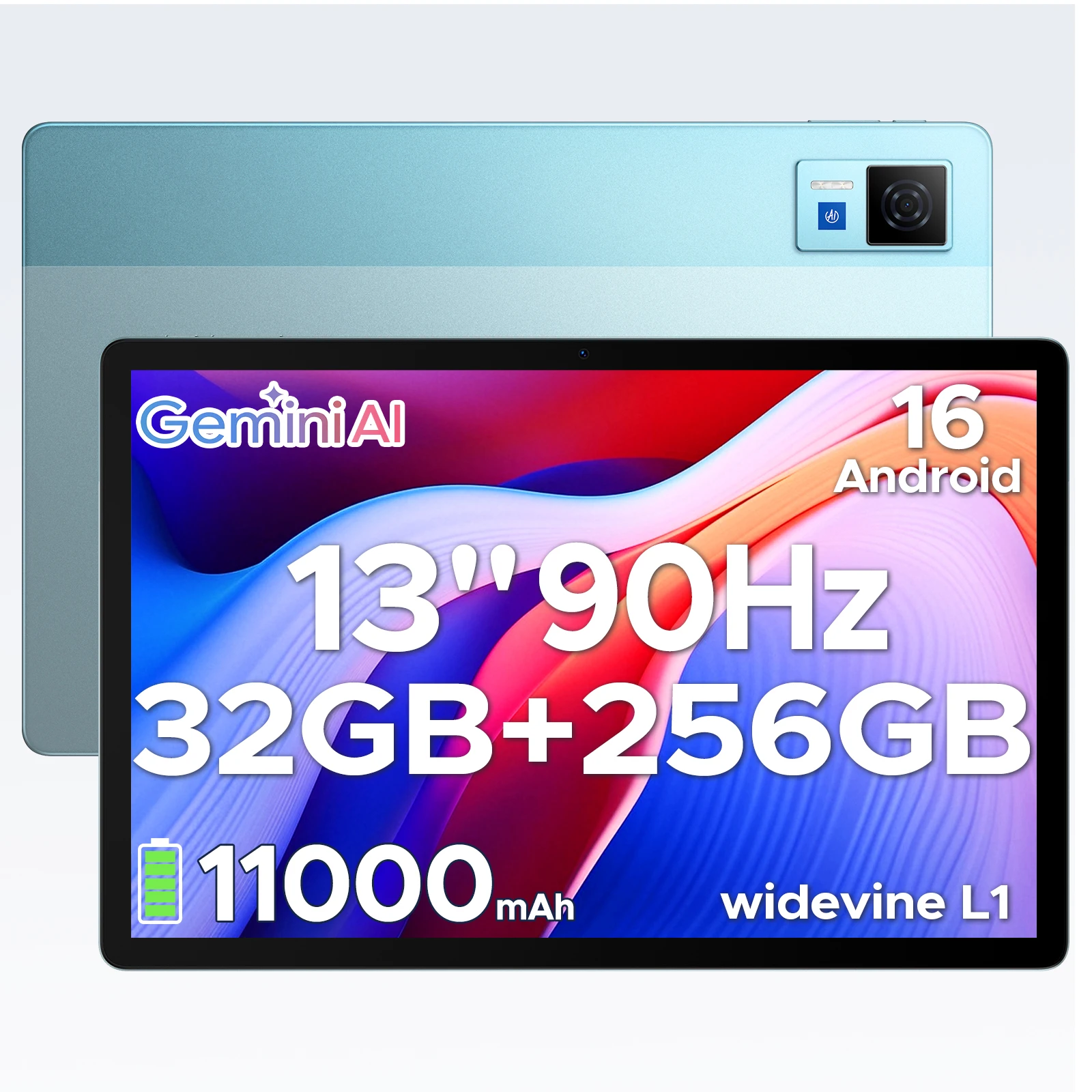 DOOGEE U13 Android 16 Tablet 2-in-1 tablet 13 inch IPS FHD+ 90Hz scherm 11000mAh batterij 32GB RAM (6+26) 256GB ROM T7280 Octa-Core