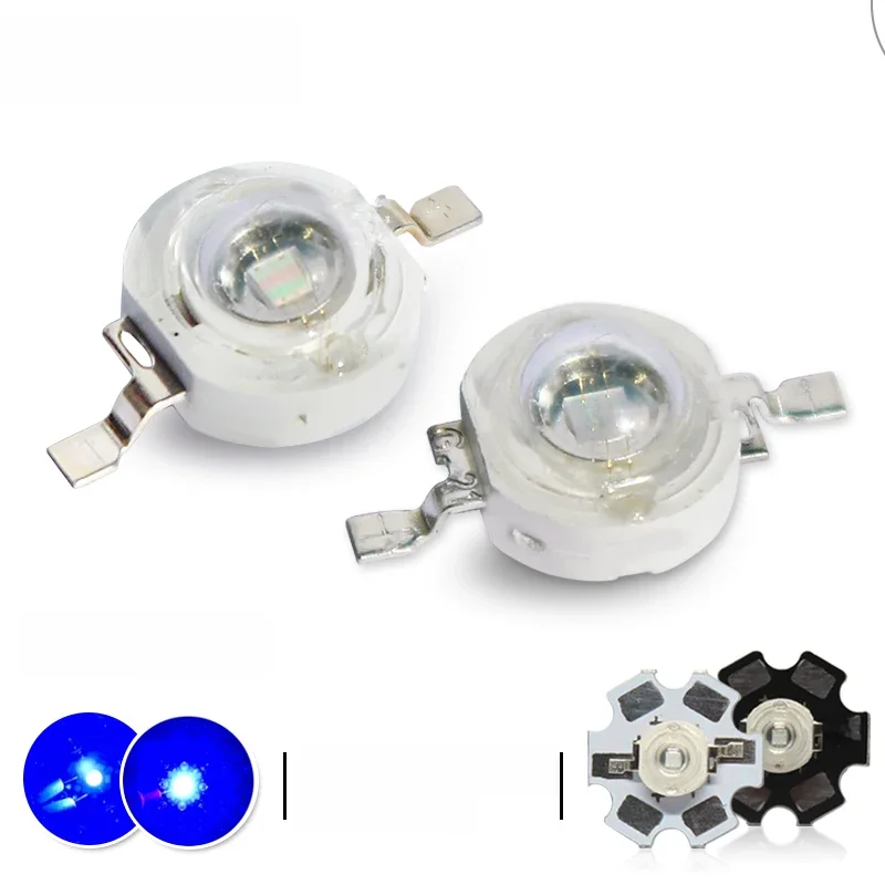 Dioda LED 3W Blue High Power Chip Royal Blue 440nm 450nm 460nm 465nm 45mil Grow Plant 3W Watt For DIY Light Fish Tank Indoor — zdjęcie 2