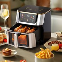 8L wide Capacity Air Fryer 1400W Visible multi-function Air Oven LED Touch block block ℃ High Temperature Electric Air Fryer