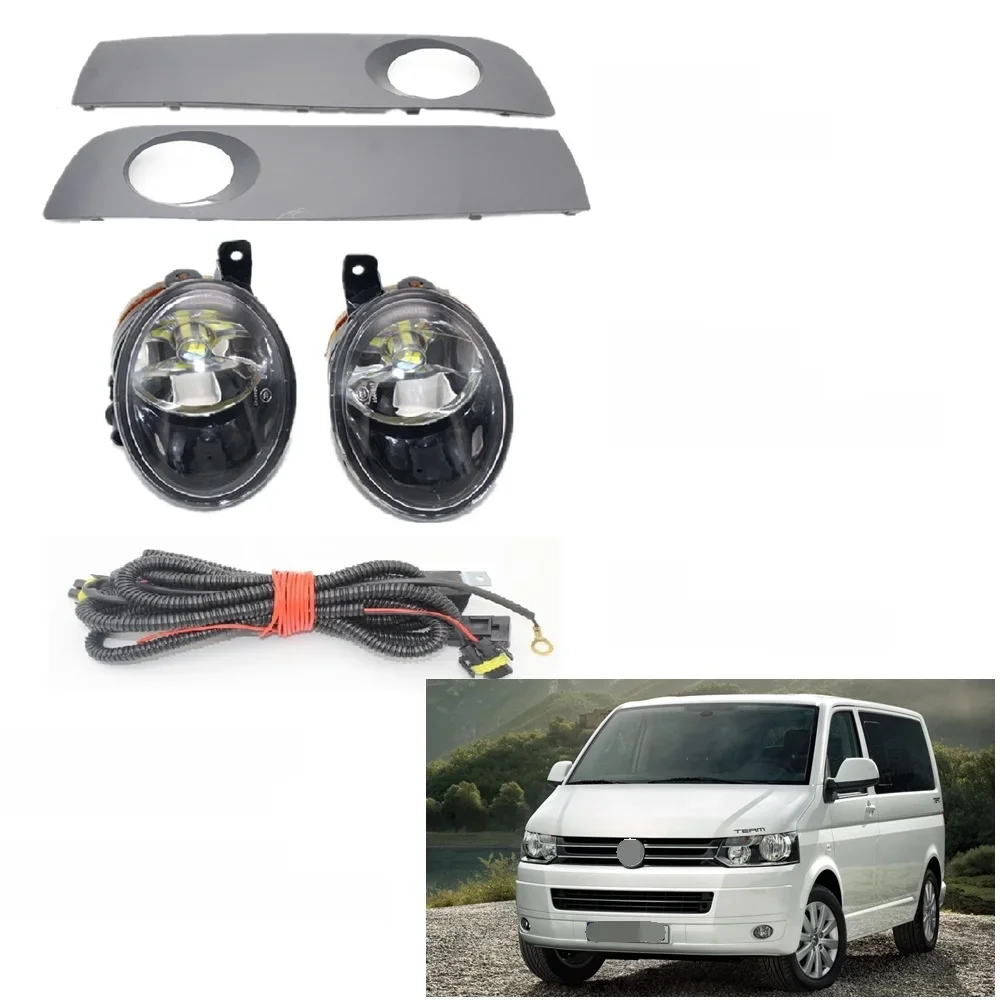 2 szt. Przednie światła przeciwmgielne LED do VW Transporter Multivan Caravelle T5 T6 2010 2011 2012 2013 2014 2015, lampa, grill lub przewód — zdjęcie 2
