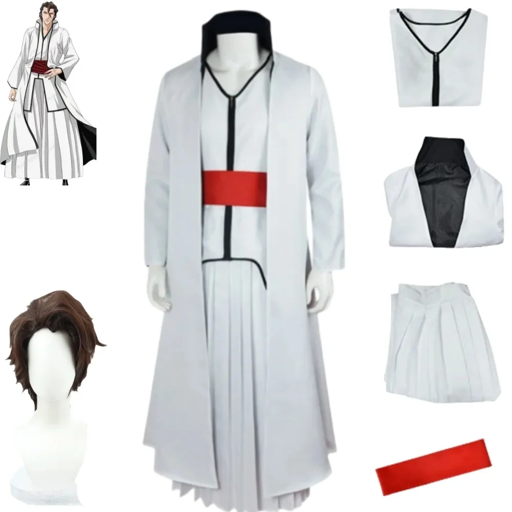 Aizen Sousuke Cosplay Costumes, Wiltshire, Anime, inspectés capitaine de l'équipe de faucheuse, Kimomo japonais, Convocation d'Halloween