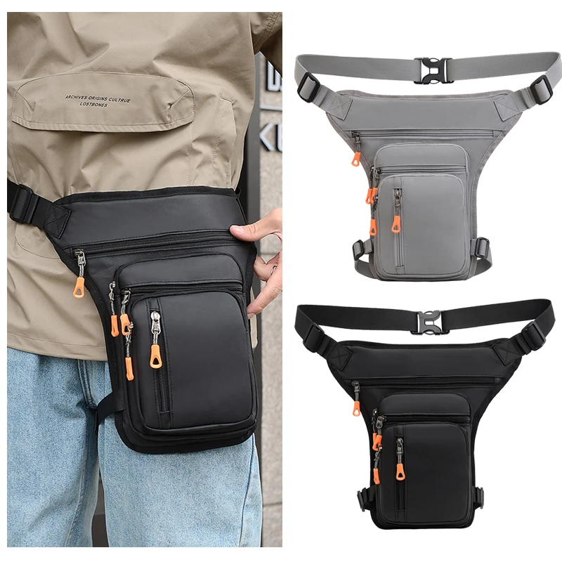 Men's Multifunctional Waterproof Leg Bag Outdoor Riding Waist Bag Large Capacity Casual Crossbody Motorcycle Travel Storage Bag