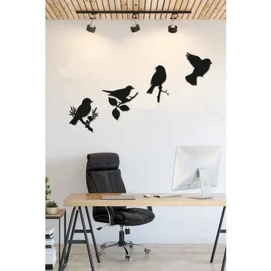 

PERFECT GIFT FOR VALENTINE'S DAYSoftclass Laser Cut Modern Quad Bird Wall Decor