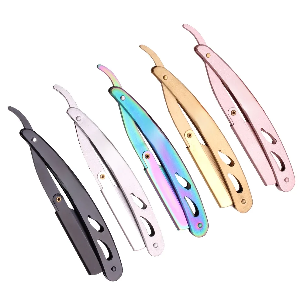 14 * 2 cm 1 szt Brzytwy do ciała Profesjonalny składany nóż do golenia ze stali Barber Edge Narzędzia do usuwania włosów Brzytwa do golenia + ostrze 6102 # — zdjęcie 2