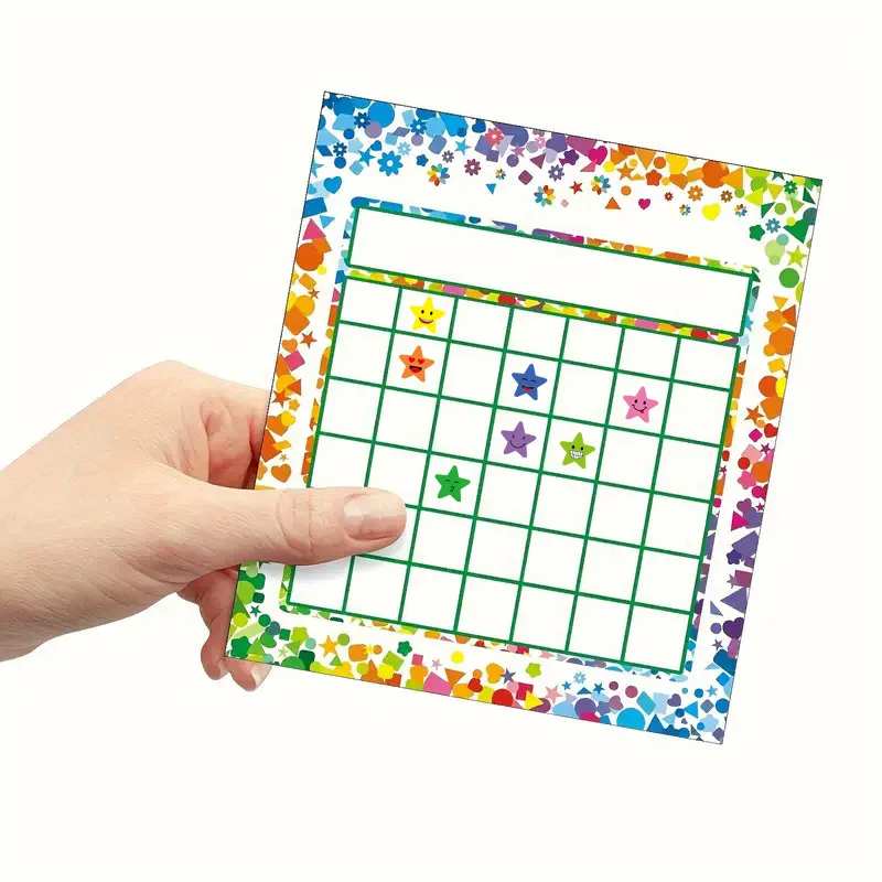 30 عبوة من مخطط المكافآت الحافز للفصل الدراسي مخطط السلوك المنزلي للطلاب مع 1500 قطعة من ملصقات النجوم 6 تصميمات كور تشا