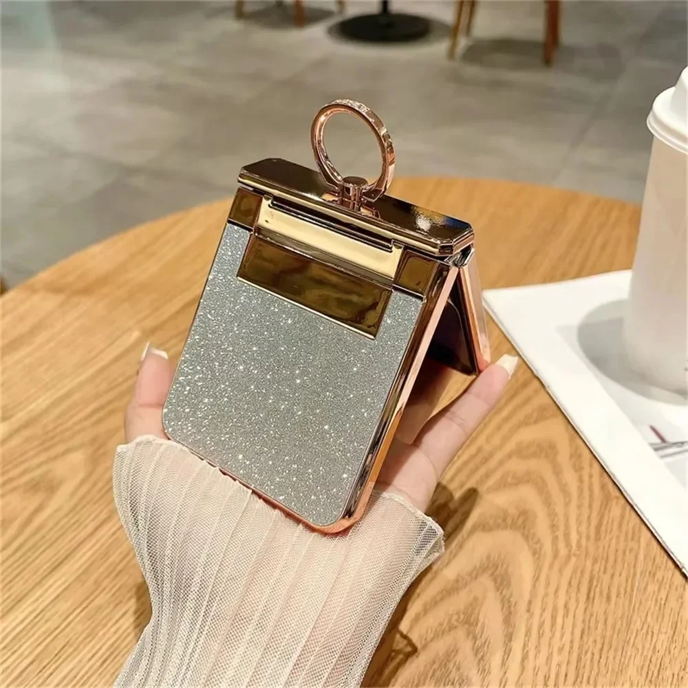 Etui na telefon z brokatowym uchwytem pierścieniowym i podstawką do Samsung Galaxy Z Flip 8 7 6 5 4 3, błyszczące, diamentowe, z gradientowym pokryciem, etui Z flip8 — zdjęcie produktu 7