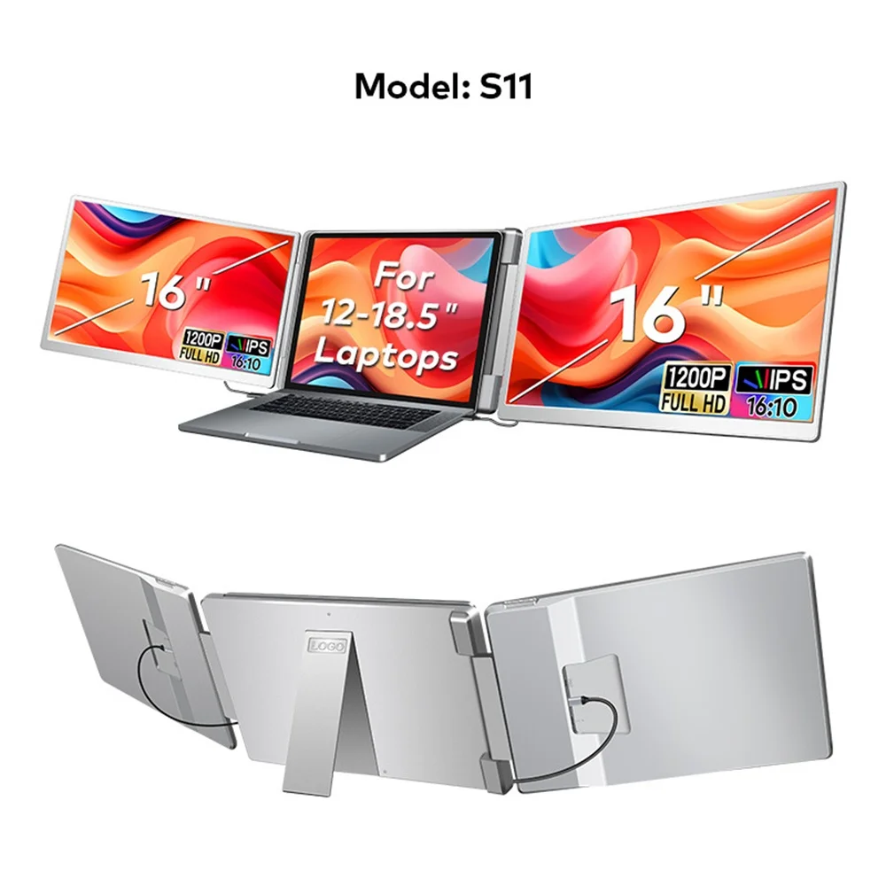 

FHD IPS Gaming Series Portable LCD Backlit Monitor High-Definition Dual Triple Screen Extender for Better Productivity