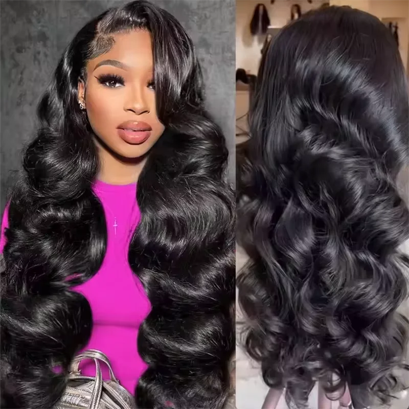 

250 Density Body Wave 13x6 HD Transparent Lace Front Human Hair Wigs For Women 30 40 Inch 13x4 360 Lace Frontal Wigs Pre Plucke