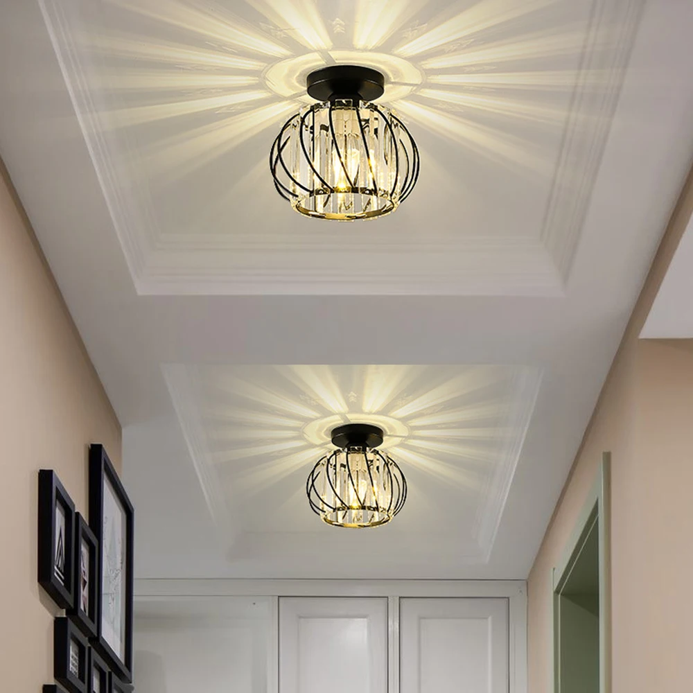 Nordic Modern K9 Crystal Ceiling Lights Indoor Ceiling Lamp Hallway Stairs Bedroom Lustre Dining Room Fixtures Home Decor