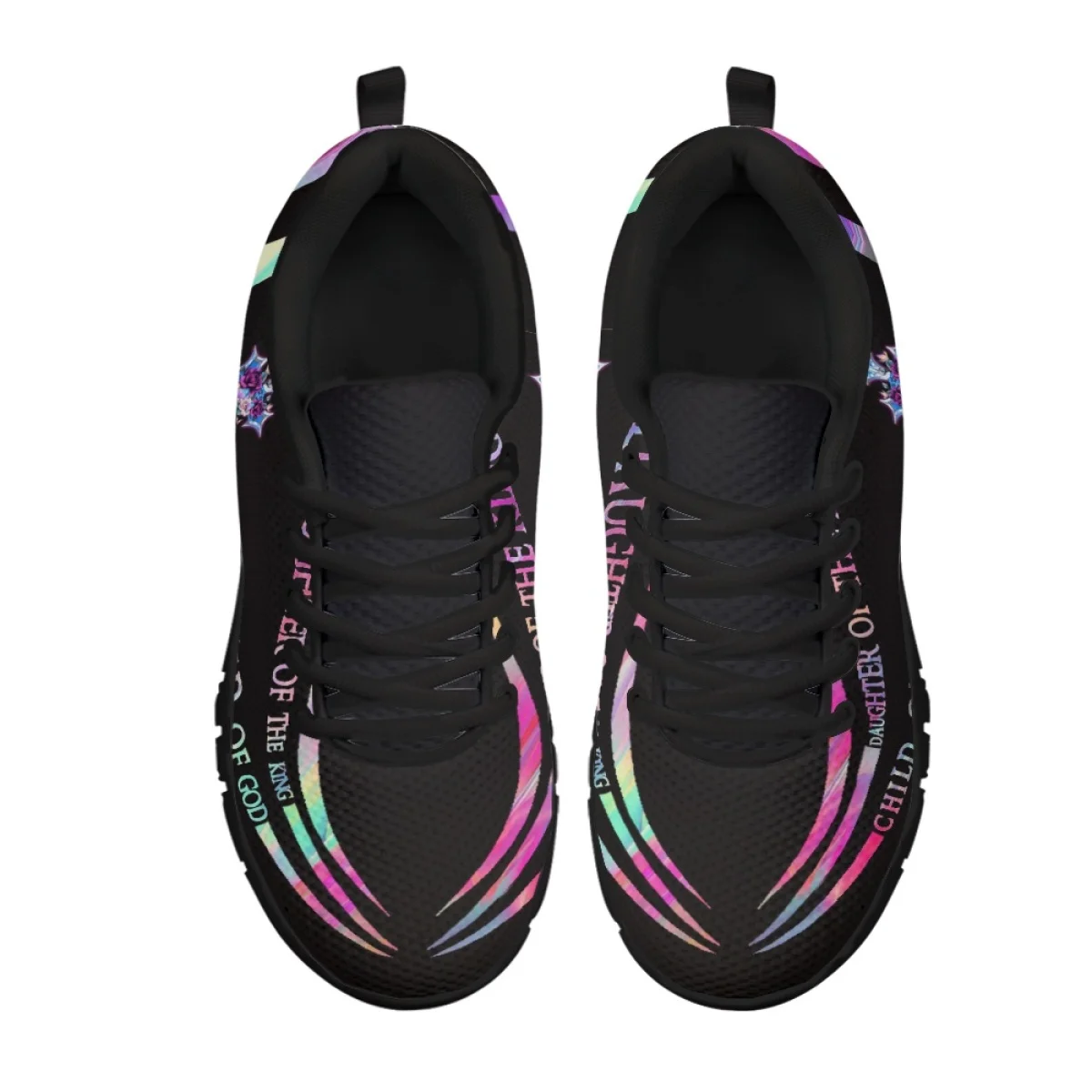 INSTANTARTS Fashion Cross Child Of God Design Women Breathable Sneakers Wear Resistant Flat Shoes for Ladies Outdoor Zapatos