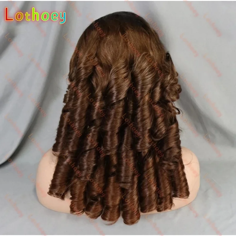 HIghlight Egg Roll Wave Human Hair Wigs  Lace Frontal Bouncy Curly Human Hair Wig PrePlucked for Women