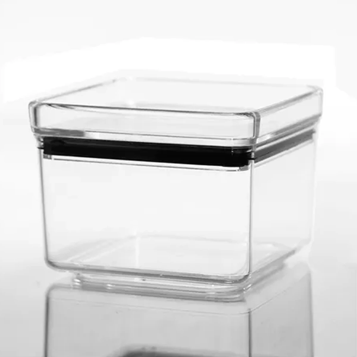 Transparent Square Airtight Pots Lumini 480 mL