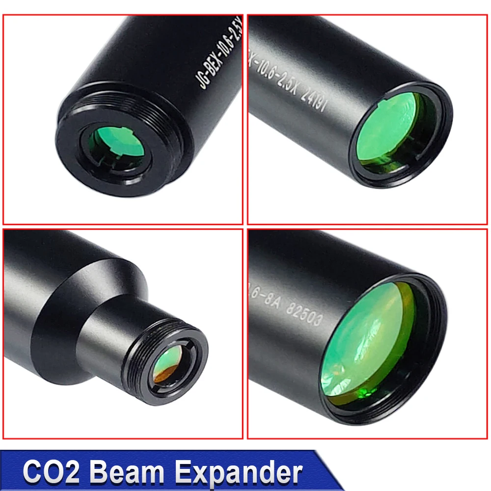 Hunst CO2 10600nm شعاع الليزر المتوسع 2X 2.5X 3X 4X نسبة التوسع M22 * 0.75 بصريات العدسة لآلة الوسم بالليزر CO2 #6
