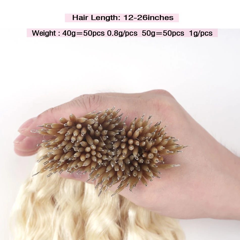 Audelami Water Wave Nano Ring Human Hair 40g 50g Keratin Capsule Micro Ring Hair Extensions Human Hair Real Human Remy Hair