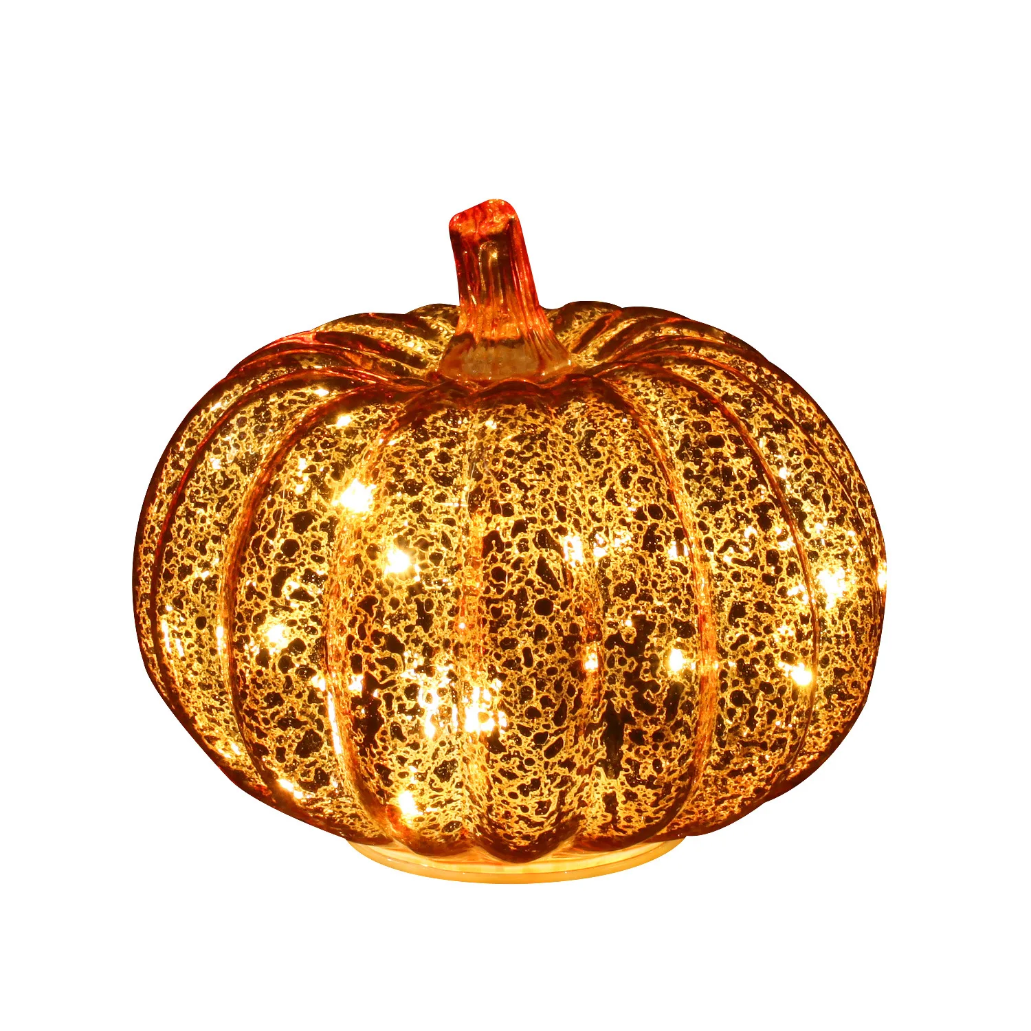 Calabaza de cristal iluminada con temporizador, decoraciones de Halloween