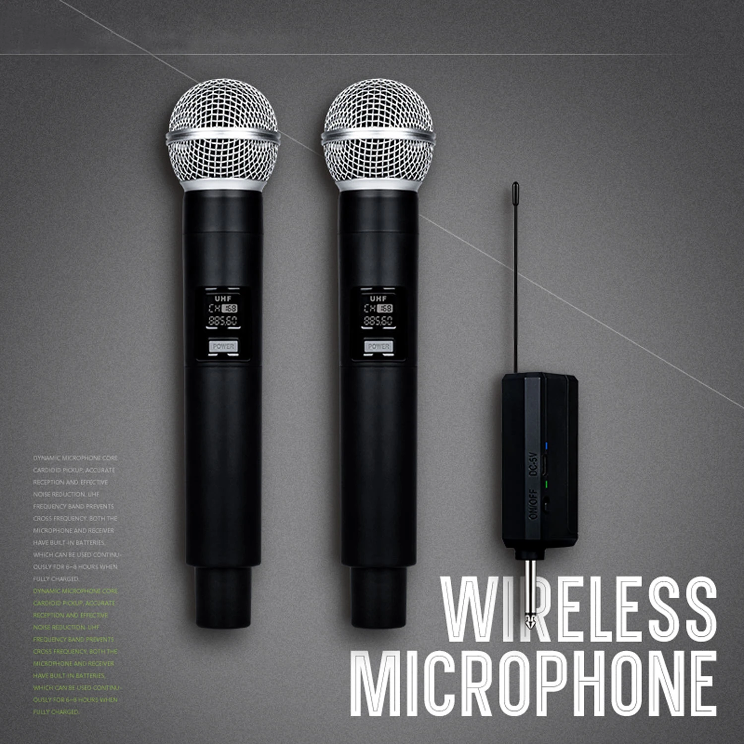 PG28 Professional Handheld 2 Dual Channel Microphone Studio Karaoke Microfono inalambrico