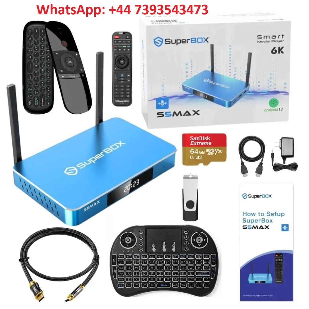 

Promo Selling SuperBox S5 Max Bundle 8K HDMI, 64GB, WiFi Extender, Keyboard