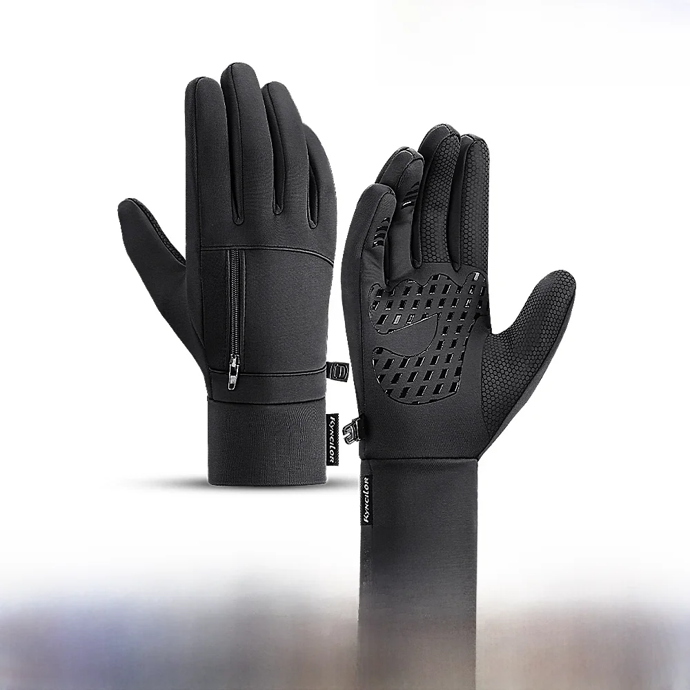 AliExpress Fezrgea Winter Sports Cycling Gloves Windproof Silicone Nonslip Touchscreen Warm Gloves for Work Black MTB