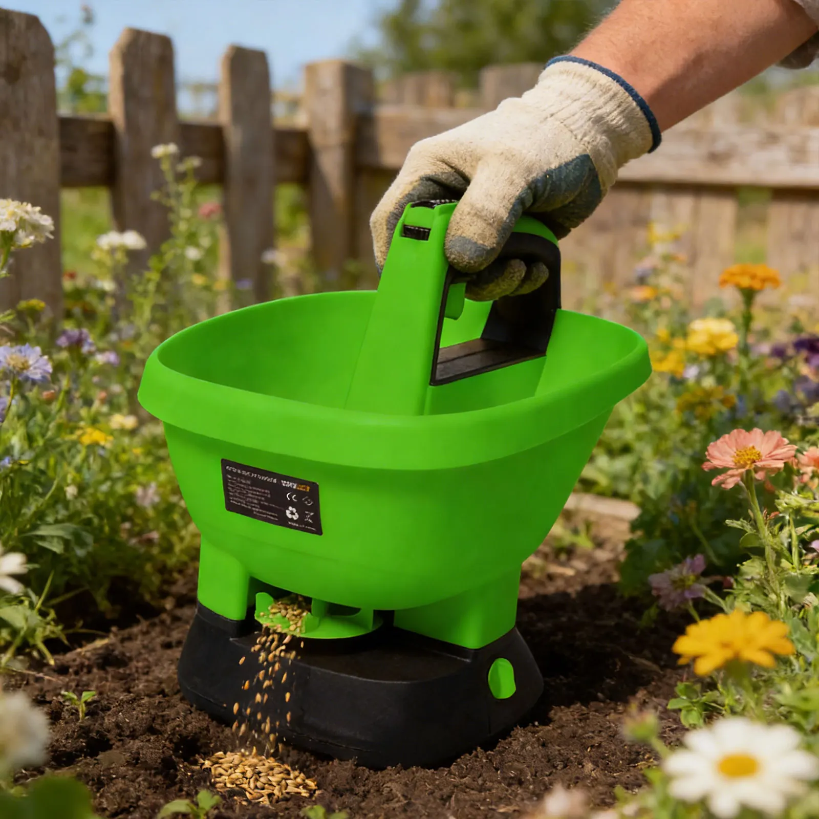 2.7L Cordless Spreader Universal Hand Spreader Lawn Spreader Portable Hand Sower Tool for Garden Fertilizer Ice Melt Road Salt