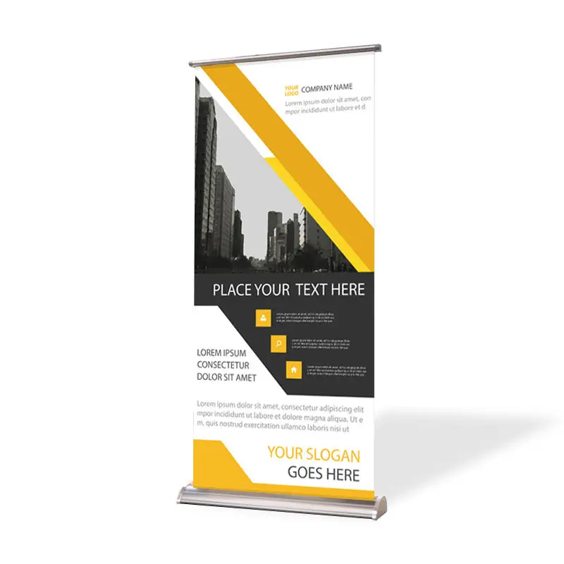 Roll Up Stand Banner Printed Display Exhibition Show Standard Roll Up With Plastic Feet