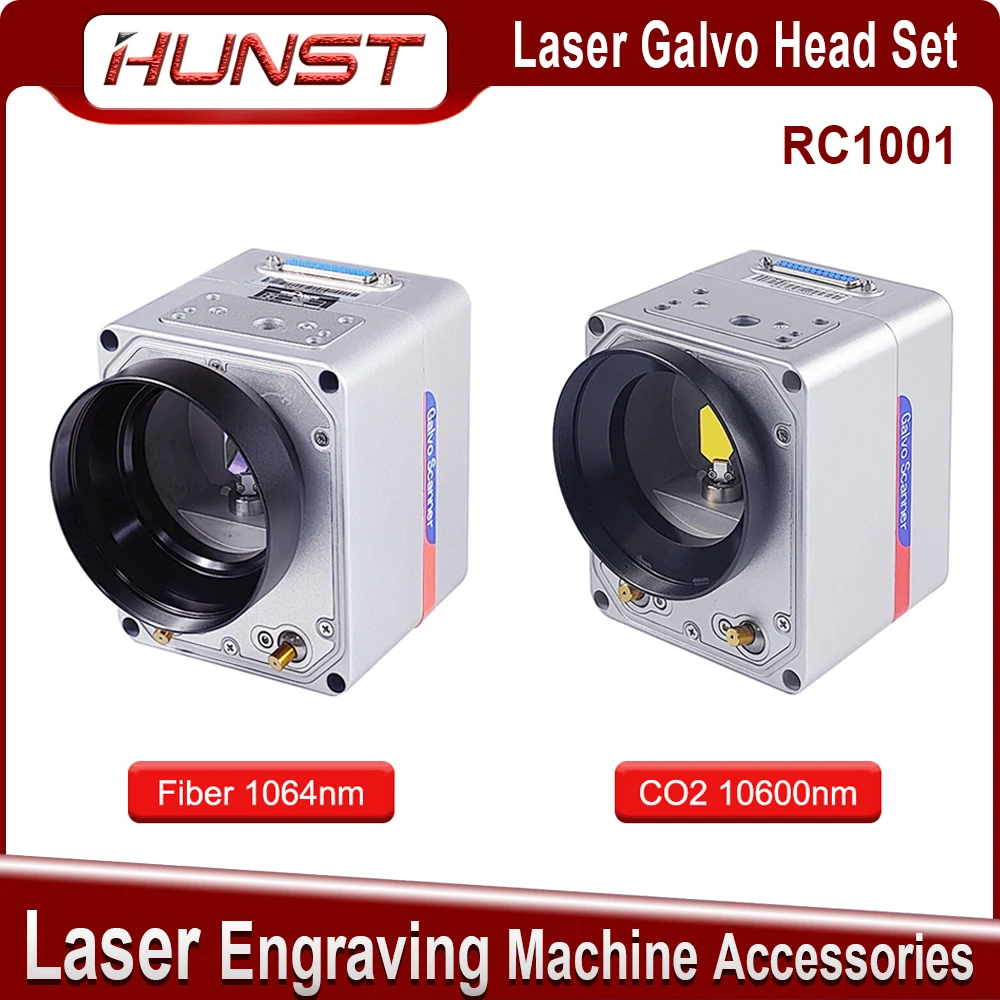 

Hunst SINO-GALVO RC1001 CO2 & Fiber Laser Scan Galvo Head Set 10.6Um 1064nm Apeature 10mm Galvanometer Scanner with Power Supply