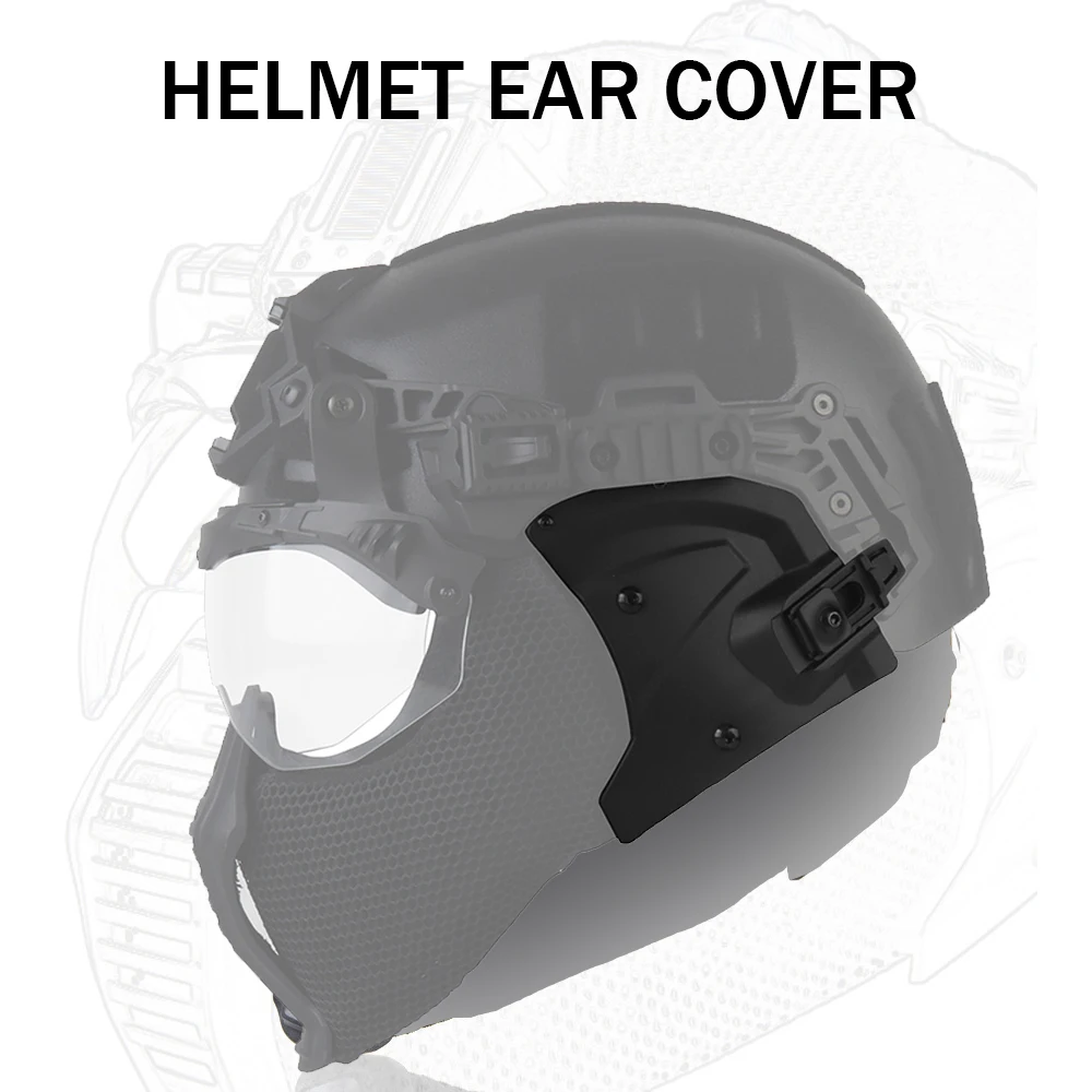 

Tactical Helmet Ear Protection CS Ear EX Helmet Mandible Protect Shield Breathable and Impact Resistant for Paintball Hunting