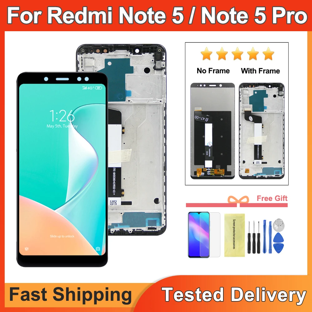 5.99\'\' Original For Xiaomi Redmi Note 5 Lcd Display Digitizer Assembly With Frame Replacement Parts For Redmi Note 5 Pro Display