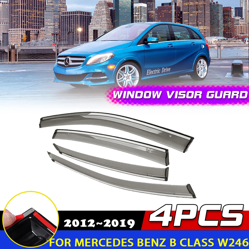 Windows Visor for Mercedes Benz B Class W246 B180 B200 B160 B170 2012~2019 Awnings Sun Rain Eyebrow Deflector Guard Accessories