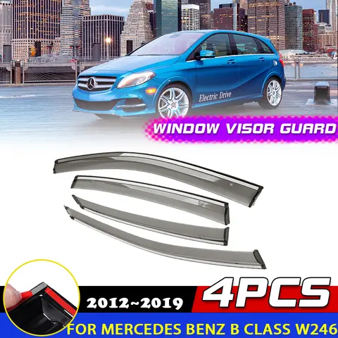 메르세데스 벤츠 윈도우 바이저 차양 눈썹 디플렉터 가드 액세서리, B 클래스 W246 B180 B200 B160 B170 2012 ~ 2019 2013 2014 2015 2016 2017 2018 차양