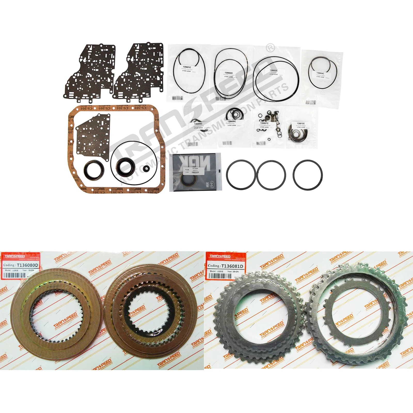 TRANSPEED U250E Automaic Transmission Gearbox Rebuild O-Ring Kit For HIGHLANDER Corolla Camry Solara Matrix Car Accessories