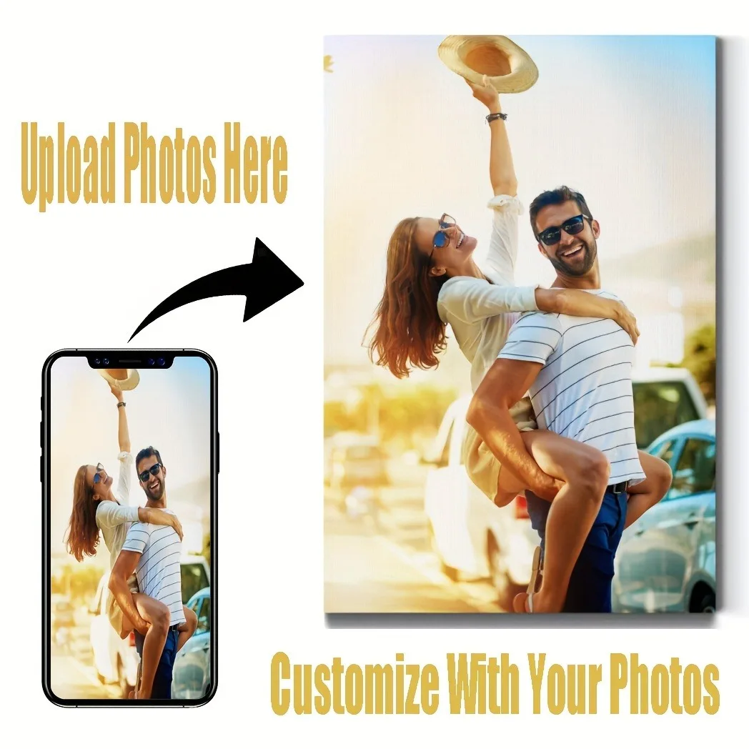 Custom Canvas Printing With Your Photos, Personalized Canvas Pictures of Mom, Dad, Lovers, Pets