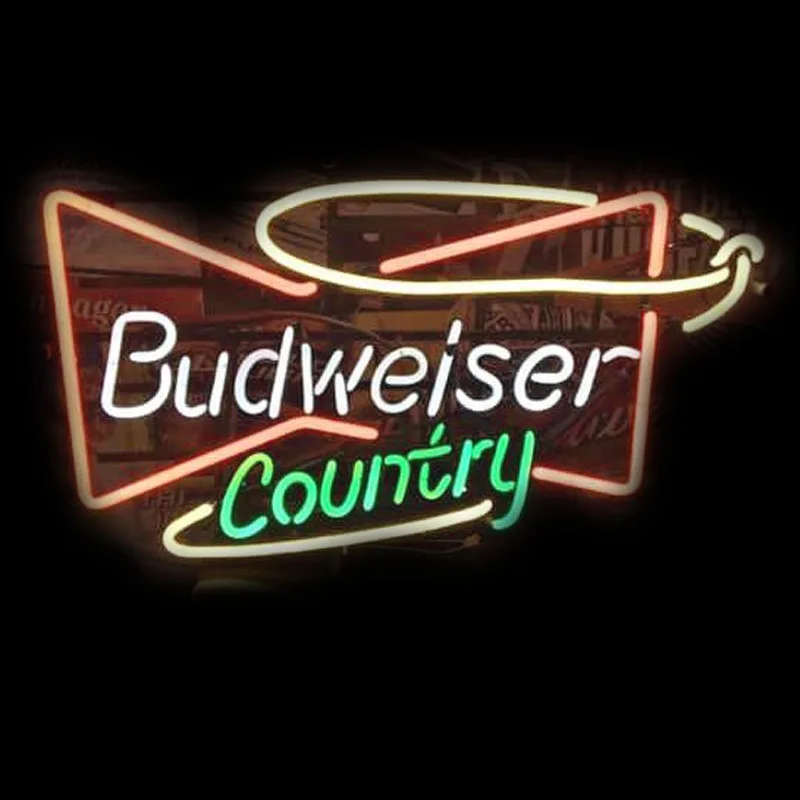 

Budweise Country Neon Sign WALL DECOR VISUAL BEER BAR PUB Real Glass Neon Light Windows Pub Night Lights Inside Neon Art Lamp