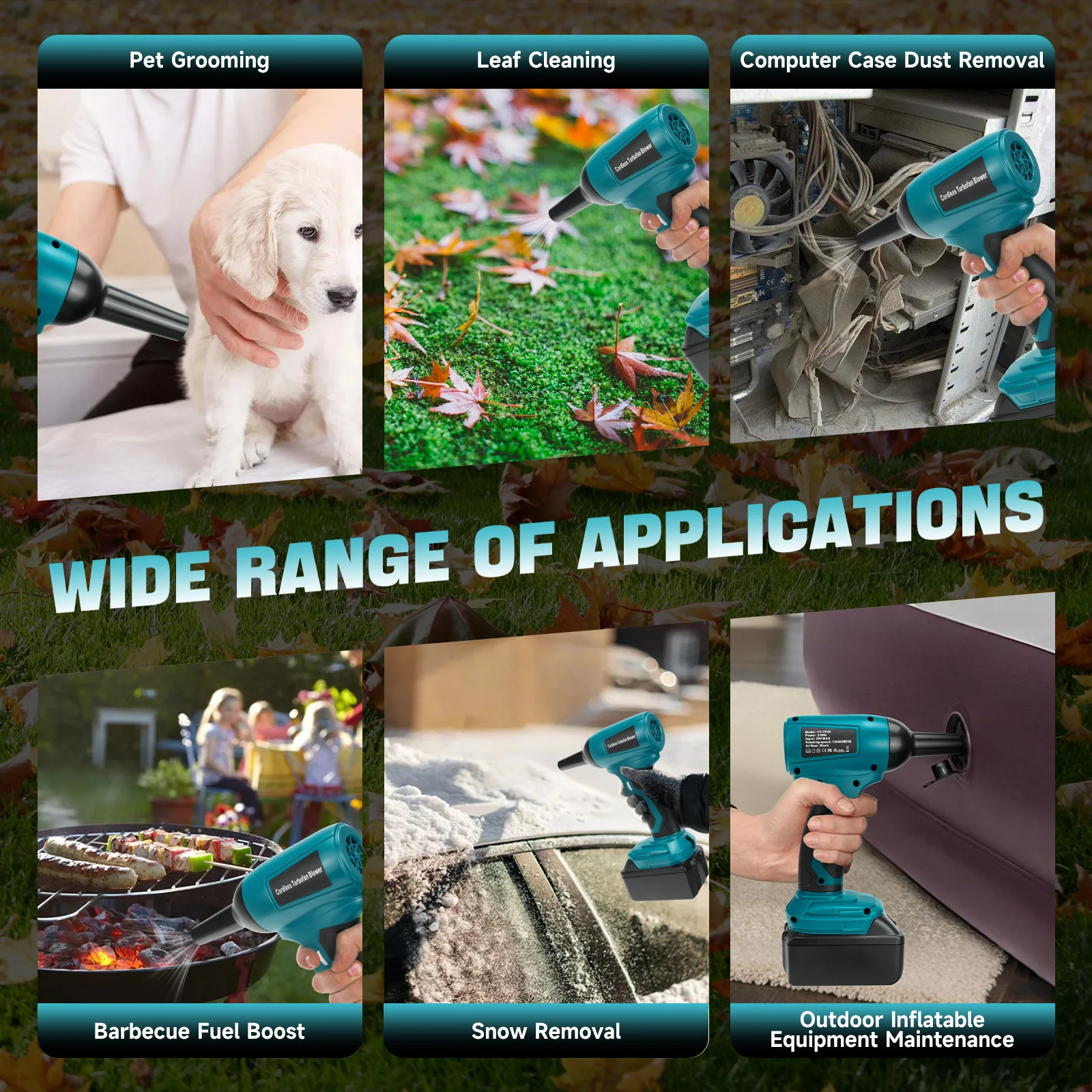 مروحة توربو لمنفاخ الهواء اللاسلكي 130000 منفاخ جاف صغير بدون فرش RPM لتغيير السرعة بدون خطوات لبطارية ماكيتا 18 فولت (بدون بطارية)