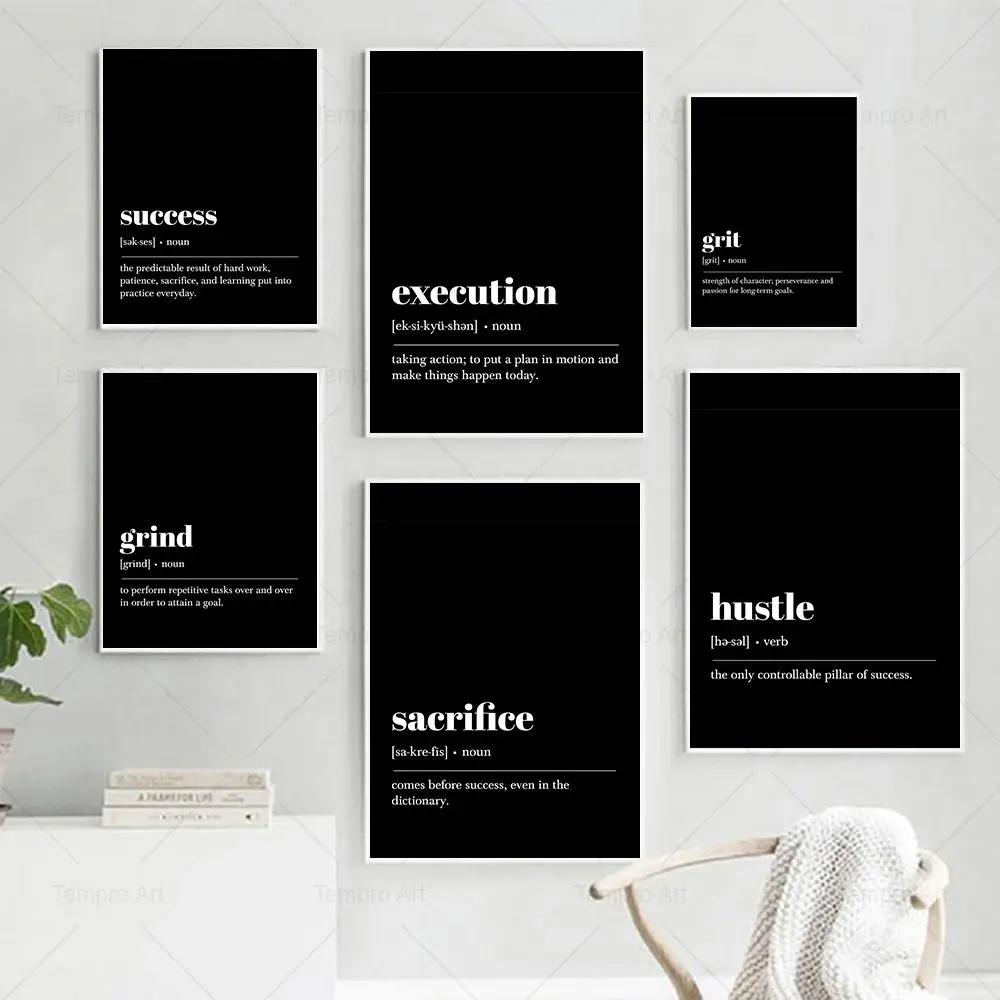 Affiche murale de motivation pour le bureau, toile d'art avec citations inspirantes, impressions et images pour la décoration de salon et de la maison