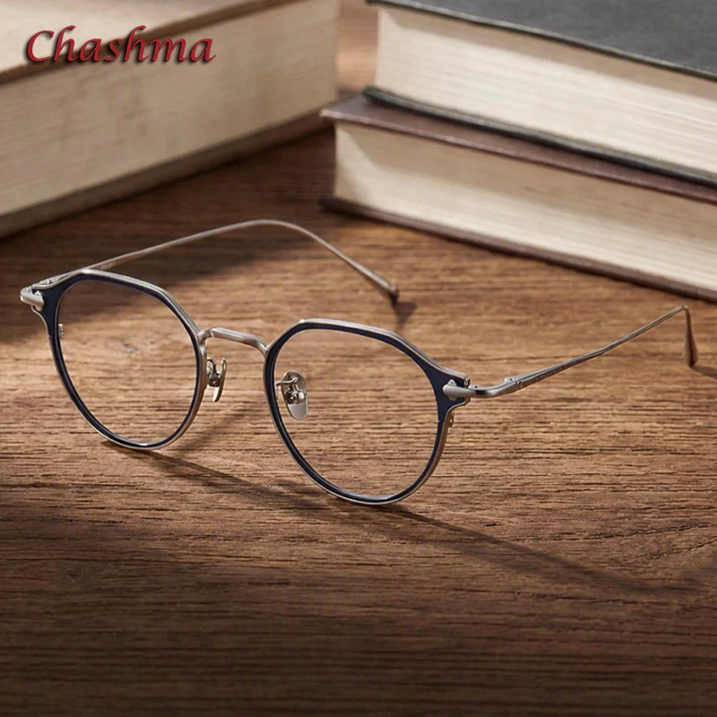 Chashma Prescription Glasses Elegant Round Fashion Women Eyeglasses Frames Pure Titanium for Recipe Eyewear Lenses Spectacles