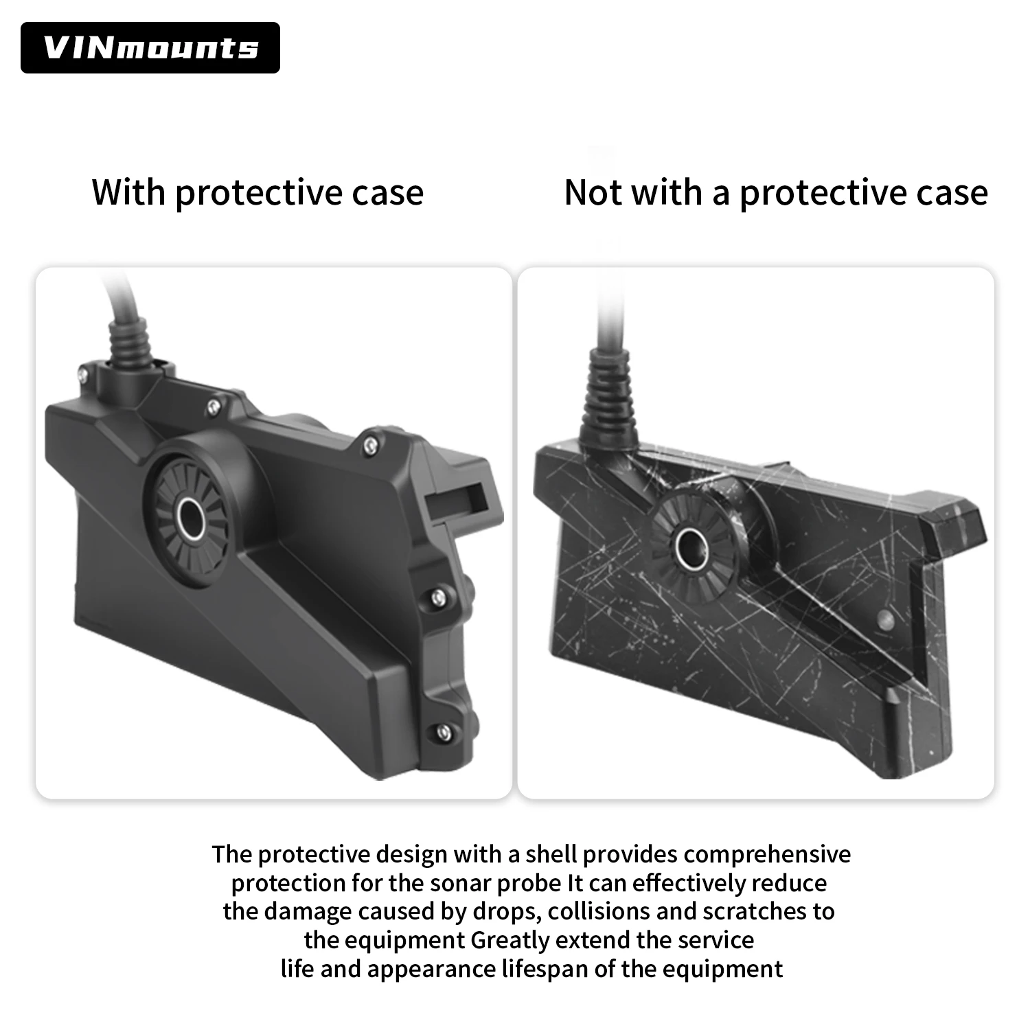 

Travel Transducer Cover for Garmin Livescope Plus LVS34 - Transducer Bundle Cover Silicone Shield Impact-Resistant Travel Case